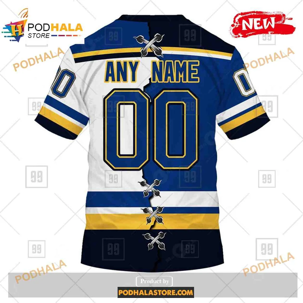 Bold St Louis Blues 3D Print Hoodie With Customizable Lace Up Design Bold St Louis Blues 3D Print Hoodie With Customizable Lace Up Design