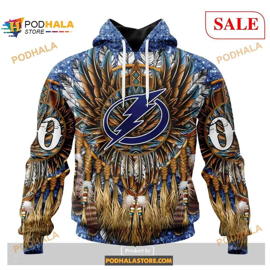 Bold Tampa Bay Lightning Native Costume Hoodie With Tribal Design