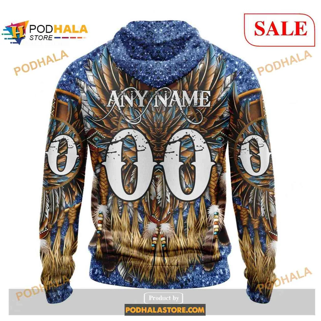Bold Tampa Bay Lightning Native Costume Hoodie With Tribal Design - View 1 Bold Tampa Bay Lightning Native Costume Hoodie With Tribal Design - View 1