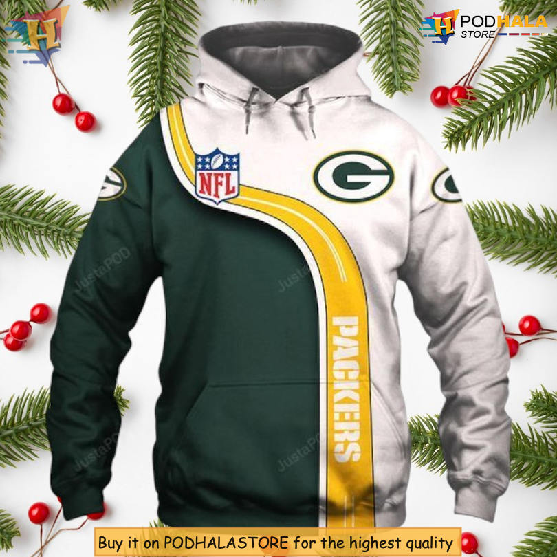 Bold Team Artwork Green Bay Packers 3D Hoodie NFL Fan Apparel