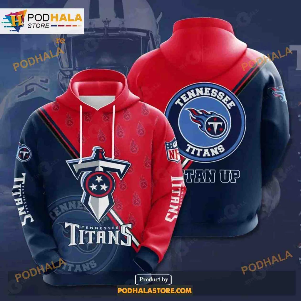 Bold Tennessee Titans 3d Hoodie Featuring Vibrant Team Logo Design