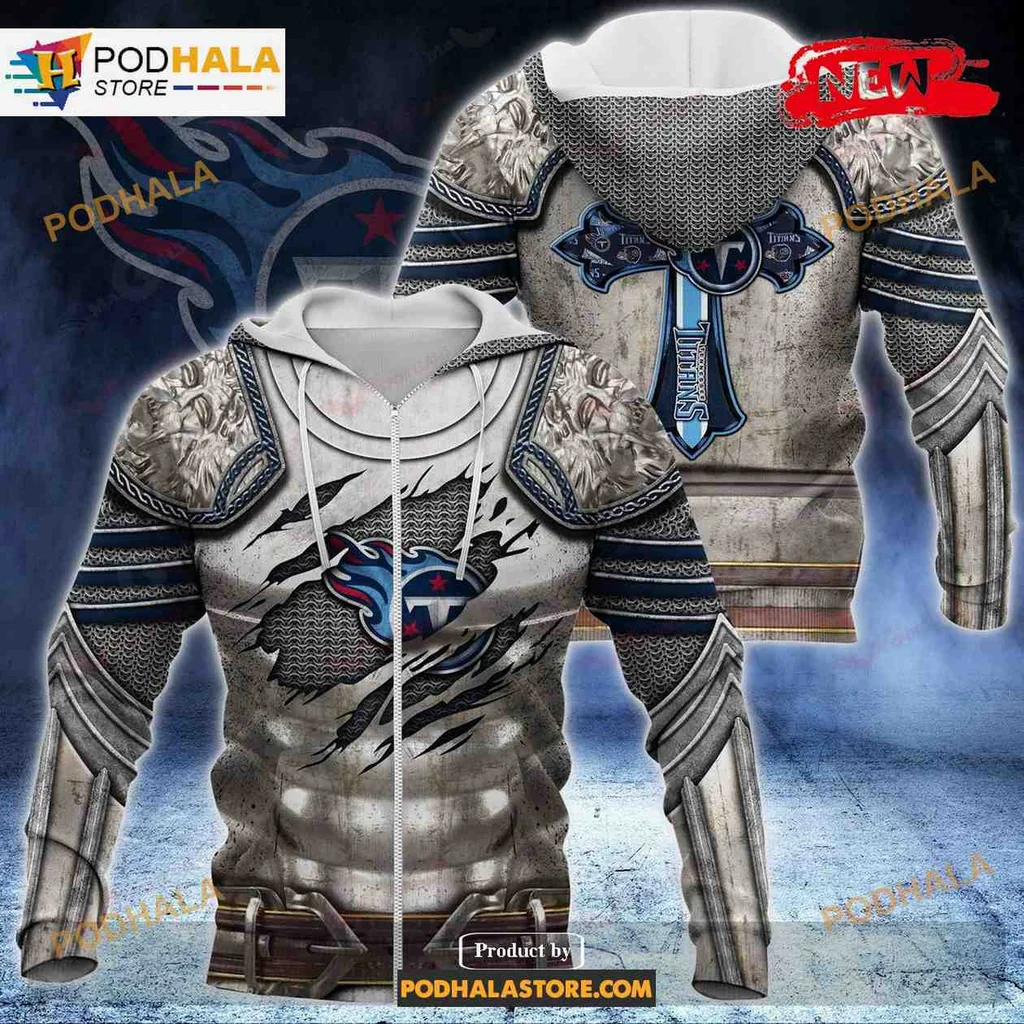 Bold Tennessee Titans Knight Armor 3d Hoodie With Intricate Design