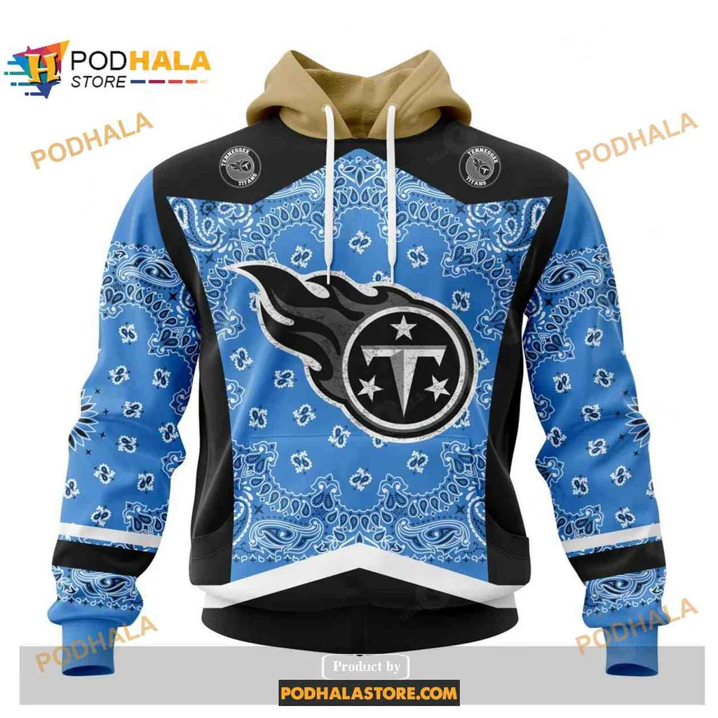 Bold Tennessee Titans Logo 3d Hoodie With Flame Motif And Bandana Pattern
