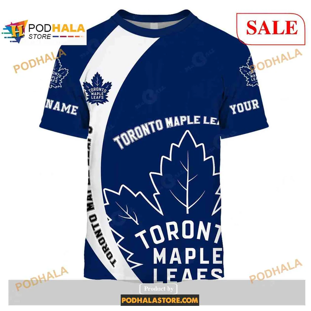 Bold Toronto Maple Leafs All Over Print Hoodie, Large Blue Maple Leaf Emblem Design Bold Toronto Maple Leafs All Over Print Hoodie, Large Blue Maple Leaf Emblem Design