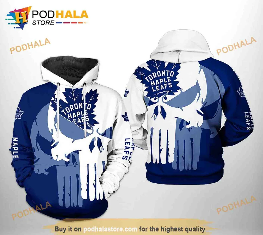 Bold Toronto Maple Leafs Skull 3d Hoodie With Edgy Team Design