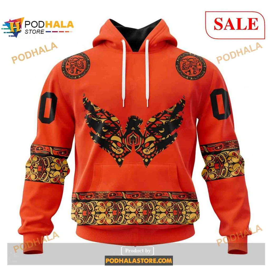 Bold Washington Capitals Tribal Hoodie With Wing Graphic Design