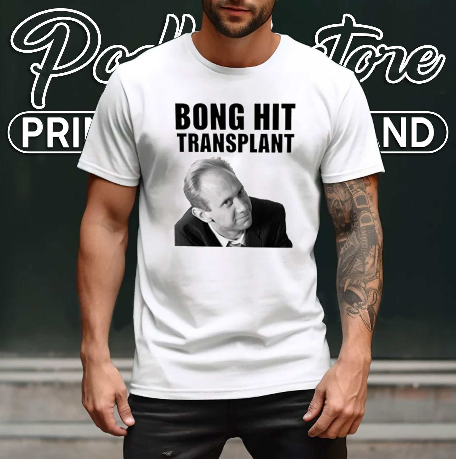 Bong Hit Transplant Tom Myers Style T Shirt Dark Humor Comedy Meme Tee