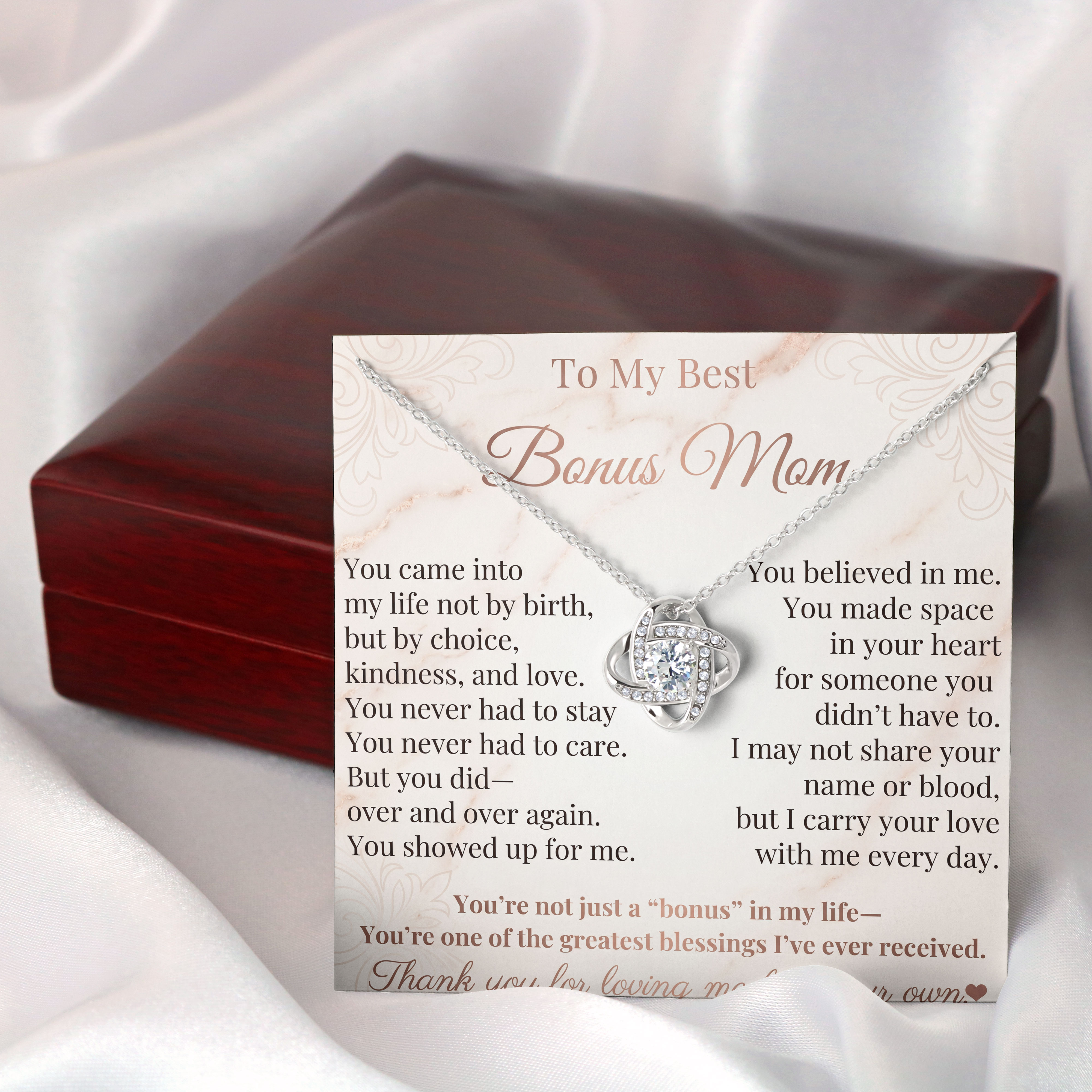 Bonus Mom Keepsake - Greatest Blessing Message Card Pendant For Mothers Day 2026