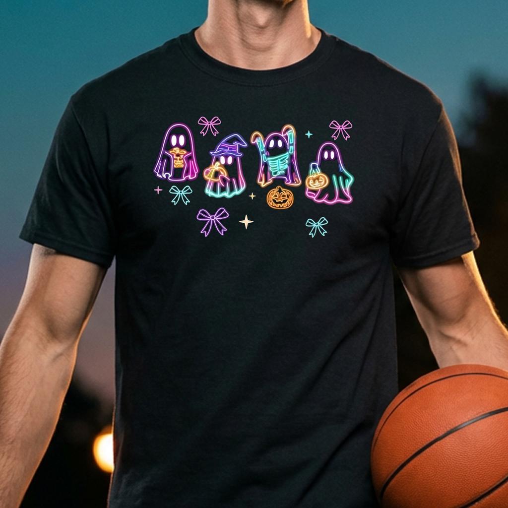 Boo Ghost Glow Night Halloween Tshirt Funny Spooky Season Outfit Top Boo Ghost Glow Night Halloween Tshirt Funny Spooky Season Outfit Top