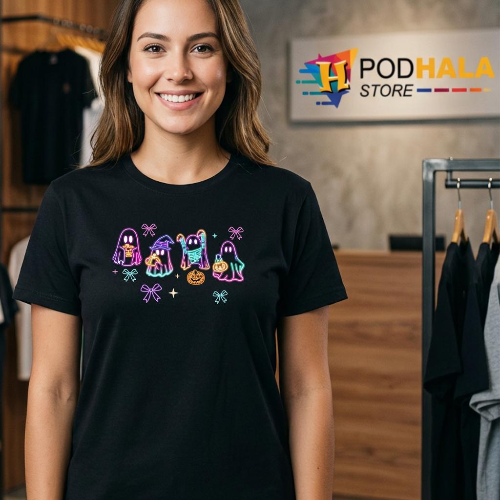 Boo Ghost Glow Night Halloween Tee Funny Spooky Season Outfit Top Boo Ghost Glow Night Halloween Tee Funny Spooky Season Outfit Top