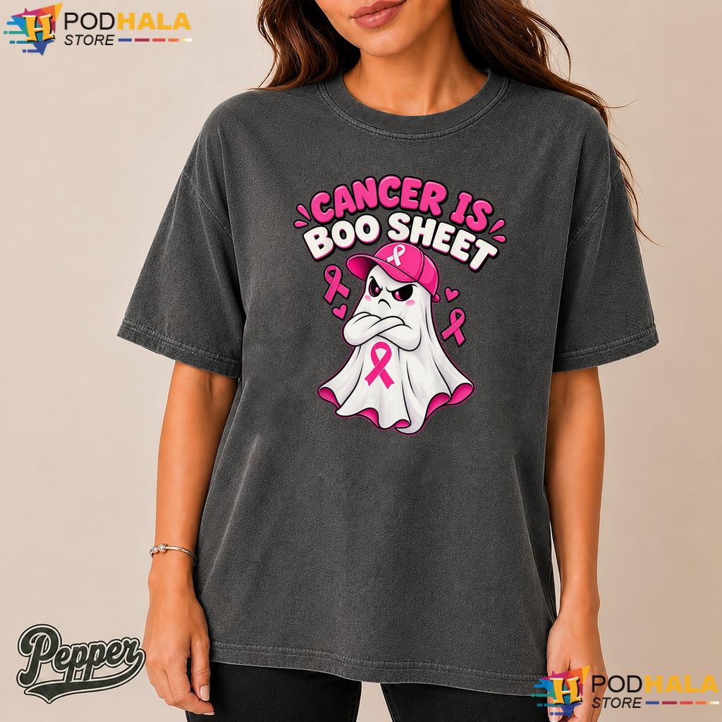 Boo Sheet Halloween Ghost Comfort Colors T-Shirt Breast Cancer Ribbon Boo Sheet Halloween Ghost Comfort Colors T-Shirt Breast Cancer Ribbon