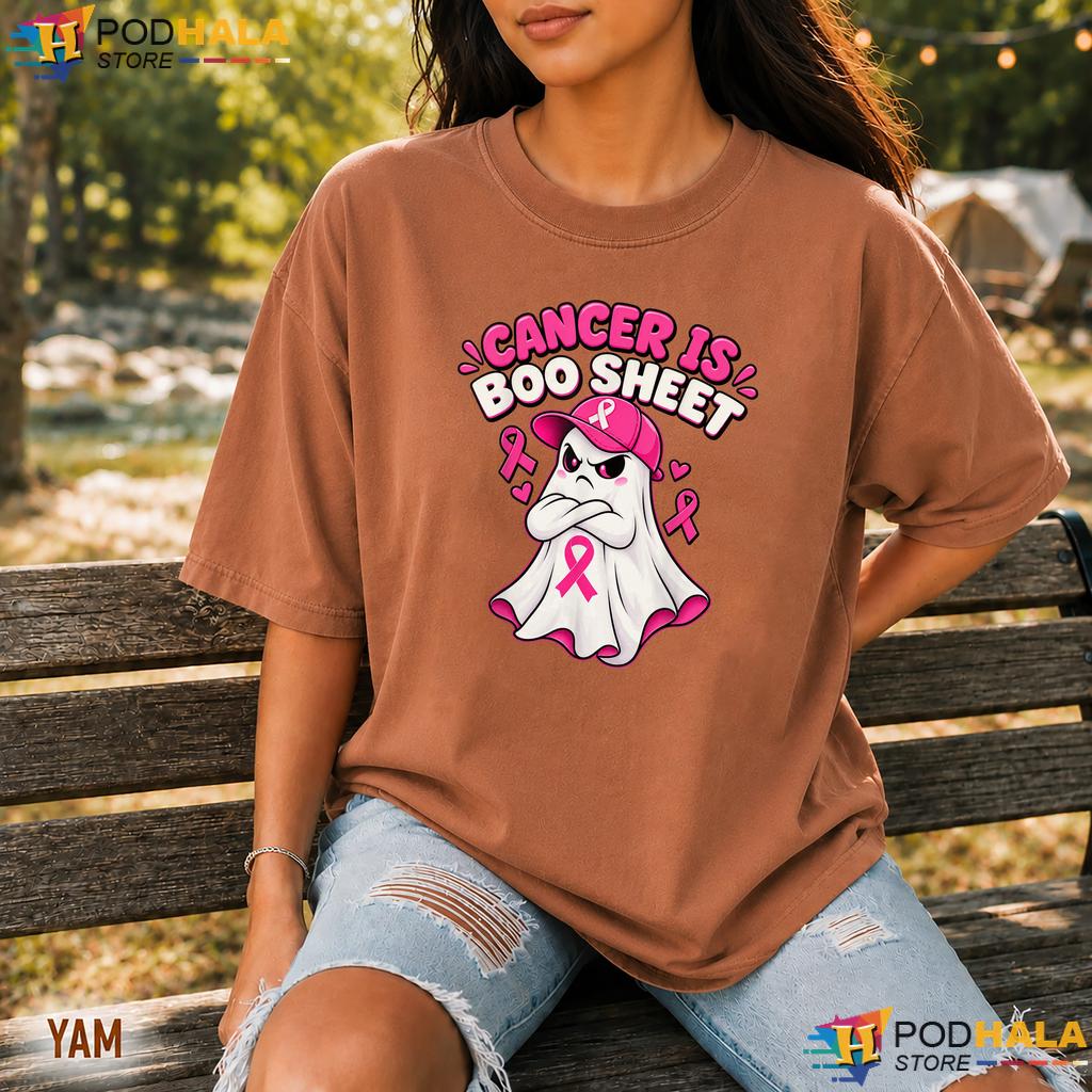 Boo Sheet Halloween Ghost Comfort Colors Tshirt Breast Cancer Ribbon Boo Sheet Halloween Ghost Comfort Colors Tshirt Breast Cancer Ribbon