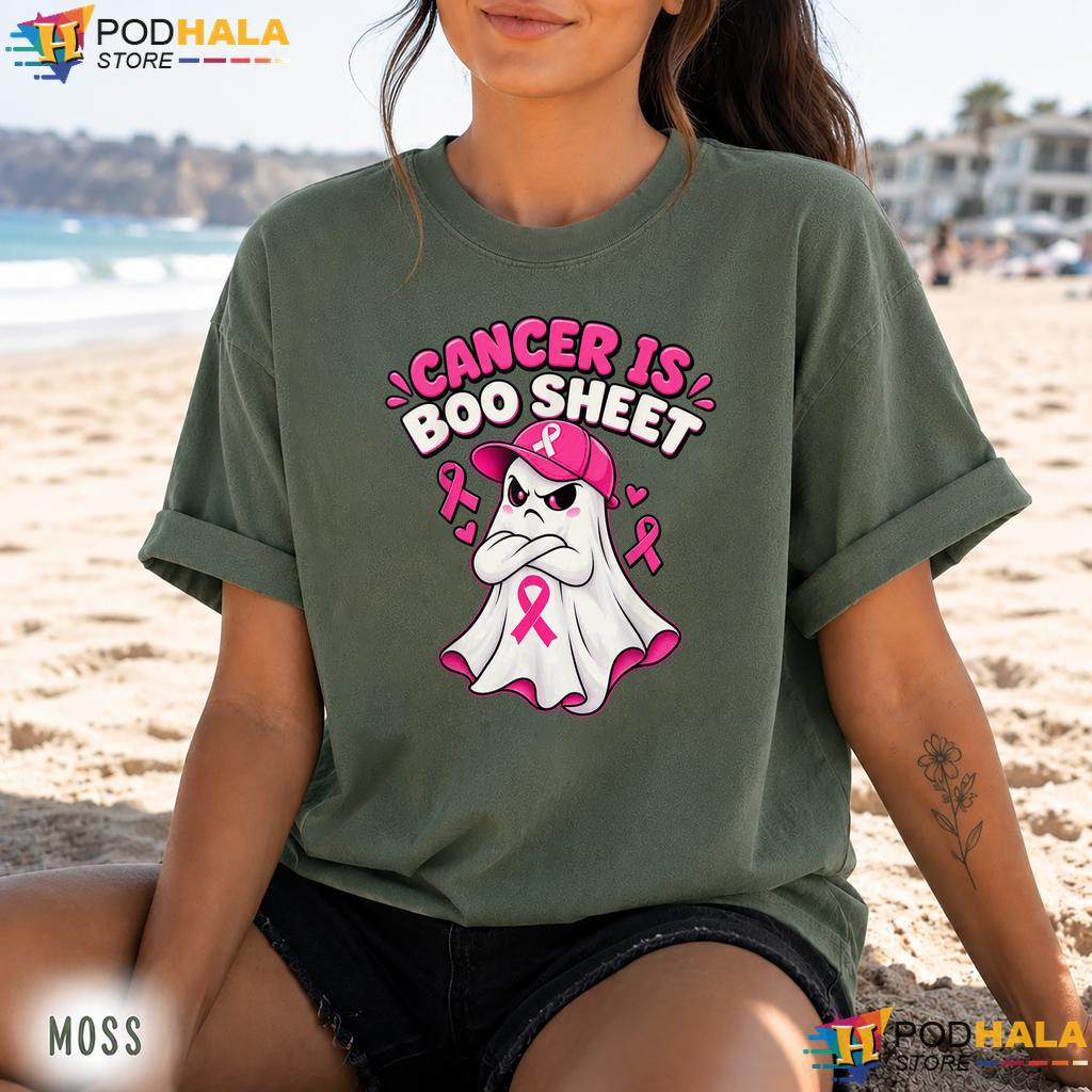 Boo Sheet Halloween Ghost Comfort Colors Tee Breast Cancer Ribbon Boo Sheet Halloween Ghost Comfort Colors Tee Breast Cancer Ribbon