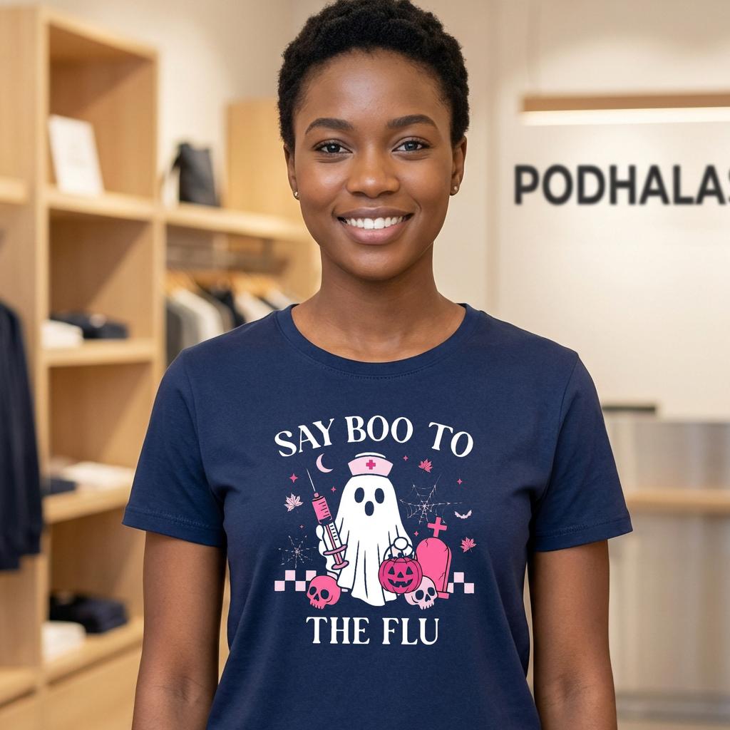 Boo To Flu Nurse Vaccine Ghost Tshirt Funny Halloween Apparel Graphic Boo To Flu Nurse Vaccine Ghost Tshirt Funny Halloween Apparel Graphic