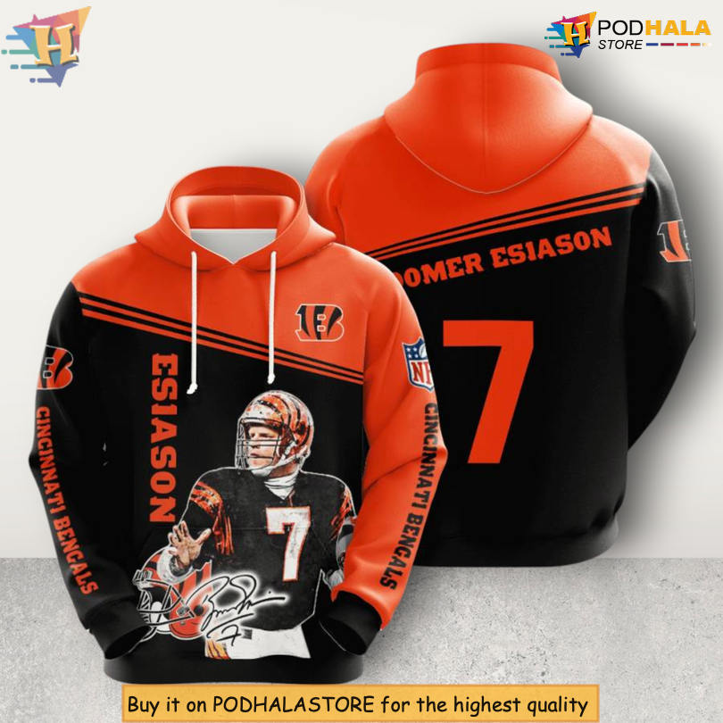 Boomer Esiason Retro Player Cincinnati Bengals Pullover Hoodie 3D Style