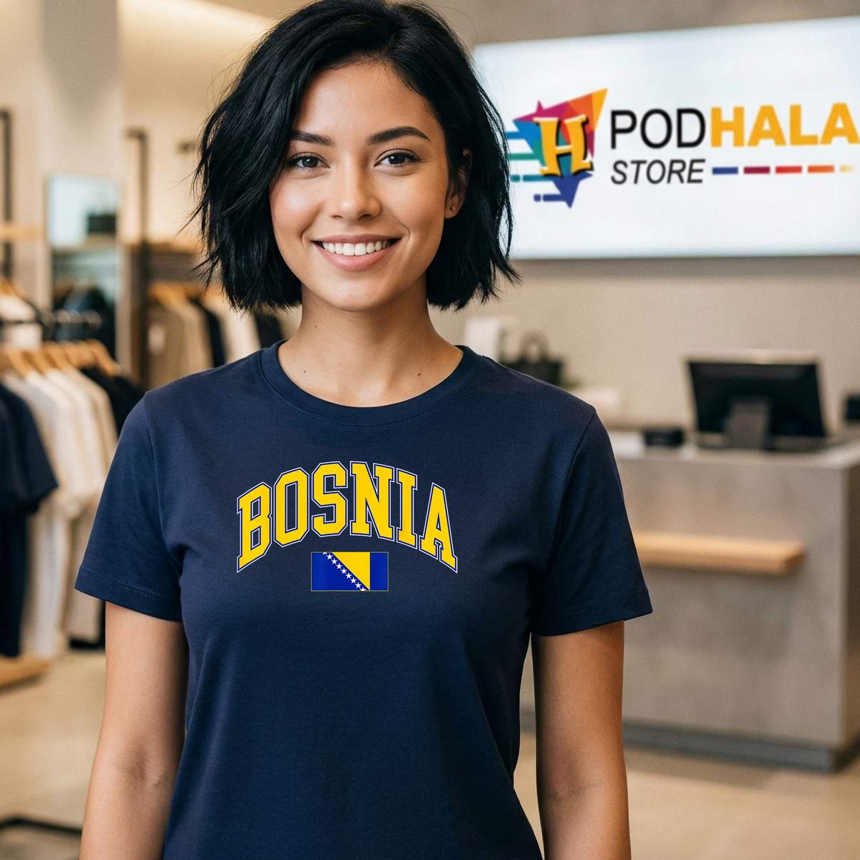 Bosnia Herzegovina Cheer T-Shirt Proud Country Favorite Spirit Game Graphic Top Bosnia Herzegovina Cheer T-Shirt Proud Country Favorite Spirit Game Graphic Top