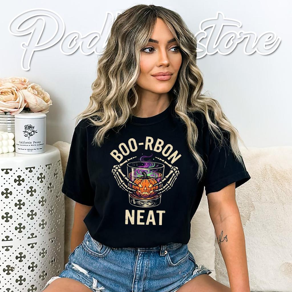 Bourbon Neat Whiskey Bar Tshirt Funny Halloween Cocktail Humor Outfit Bourbon Neat Whiskey Bar Tshirt Funny Halloween Cocktail Humor Outfit