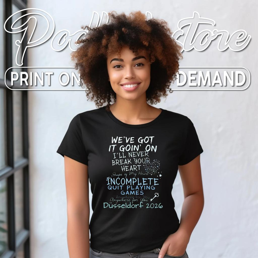 Boyband Song Lyrics Concert T-Shirt Retro Nostalgic Fan Graphic Top