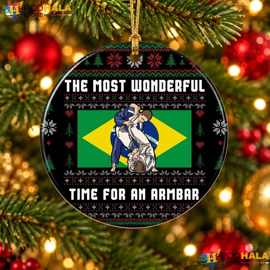 Brazilian Jiu Jitsu Christmas Ornament Armbar BJJ Funny Holiday Decor