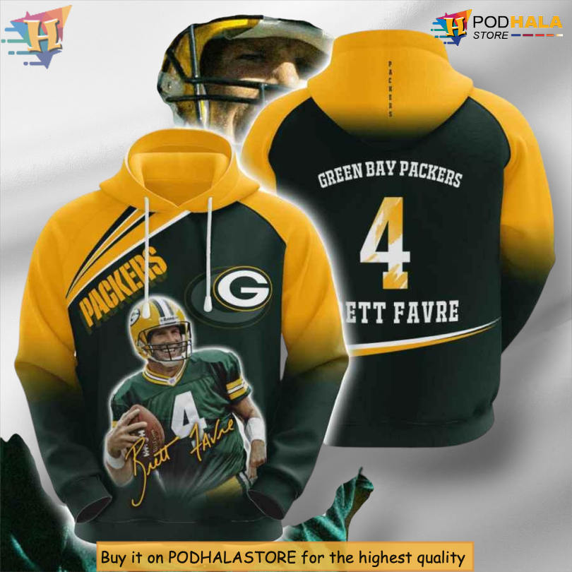 Brett Favre Heritage Green Bay Packers Vintage Hoodie 3D Custom Football