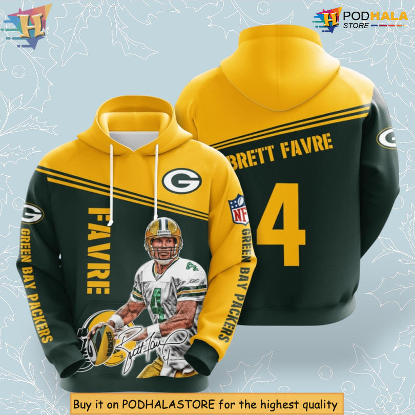 Brett Favre Tribute Green Bay Packers Pullover Hoodie NFL Classic 3D Design