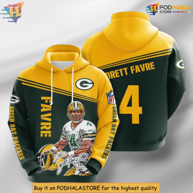 Brett Favre USA Flag Edition Green Bay Packers Mens Hoodie 3D NFL Apparel
