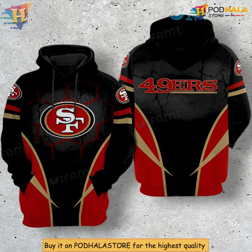 Broken Effect Design 3D 49ers Hoodies For Men San Francisco Football Gift