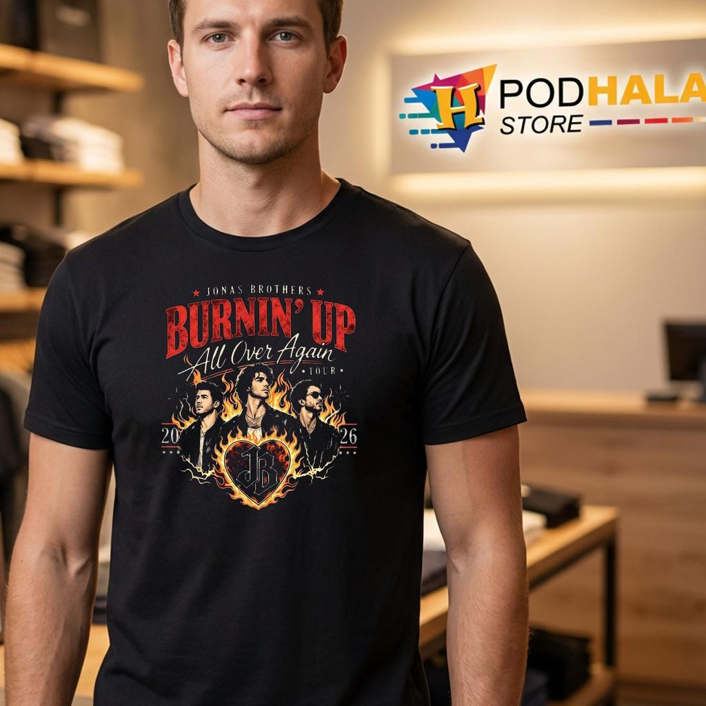 Brothers Burnin Up Again T-Shirt Throwback Concert Tour Fan Graphic