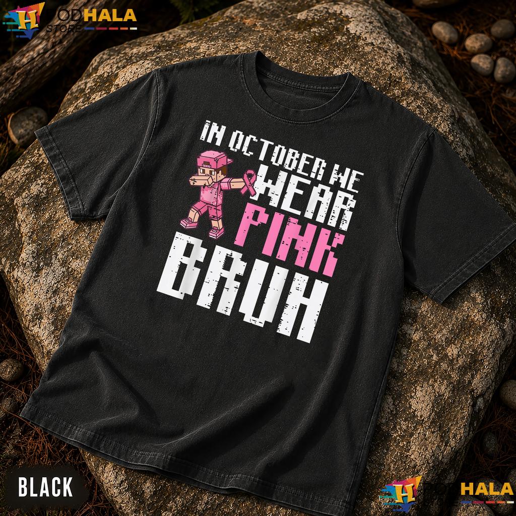 Bruh Pixel October Pink Comfort Colors T-Shirt Breast Cancer Boys