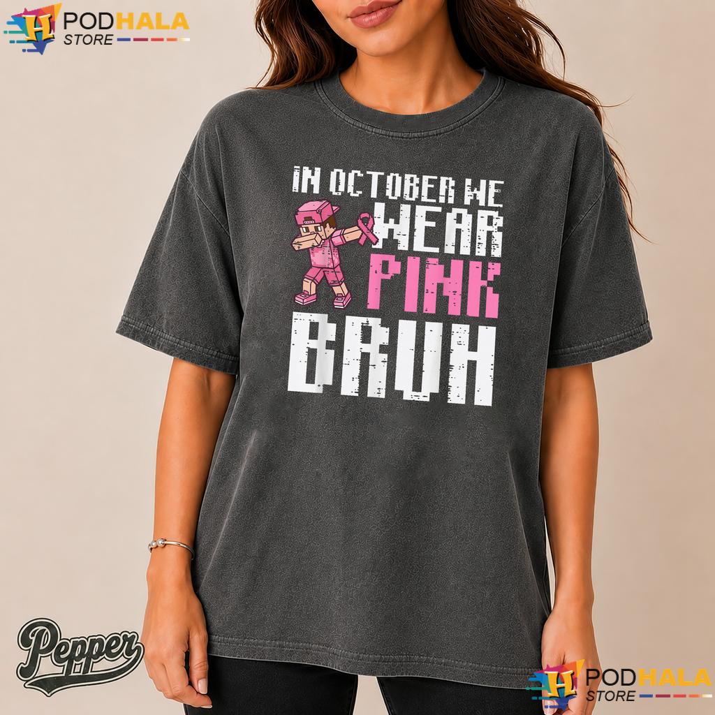 Bruh Pixel October Pink Comfort Colors Shirt Breast Cancer Boys Bruh Pixel October Pink Comfort Colors Shirt Breast Cancer Boys