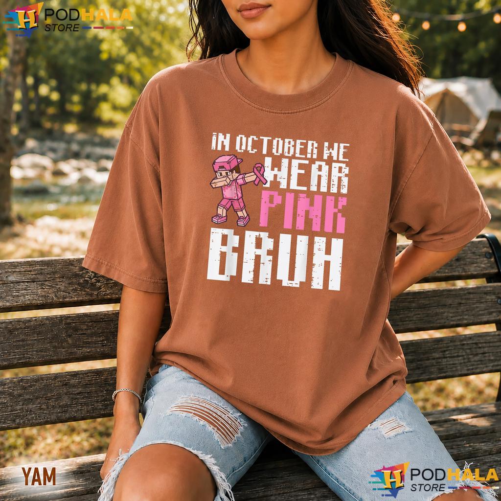 Bruh Pixel October Pink Comfort Colors Tshirt Breast Cancer Boys Bruh Pixel October Pink Comfort Colors Tshirt Breast Cancer Boys