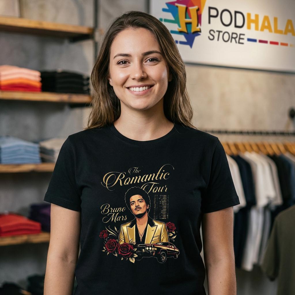Bruno Mars Romantic Tour Tshirt Vintage Concert Music Fan Apparel Bruno Mars Romantic Tour Tshirt Vintage Concert Music Fan Apparel