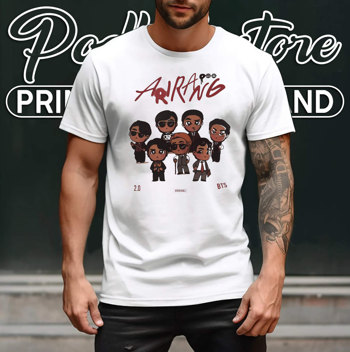 BTS Chibi Arirang Tour 2026 Shirt 2 0 Version KPop Music Fan Graphic For Mens