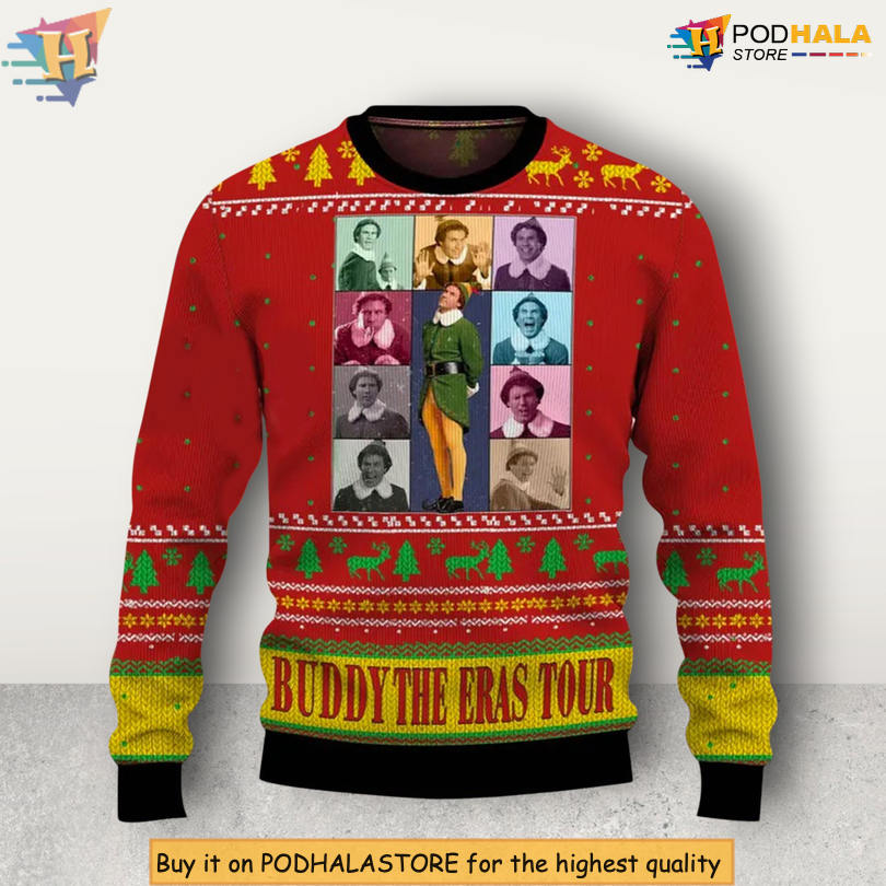 Buddy The Eras Tour Scene Music Lover Style Pop Festive Christmas Sweater
