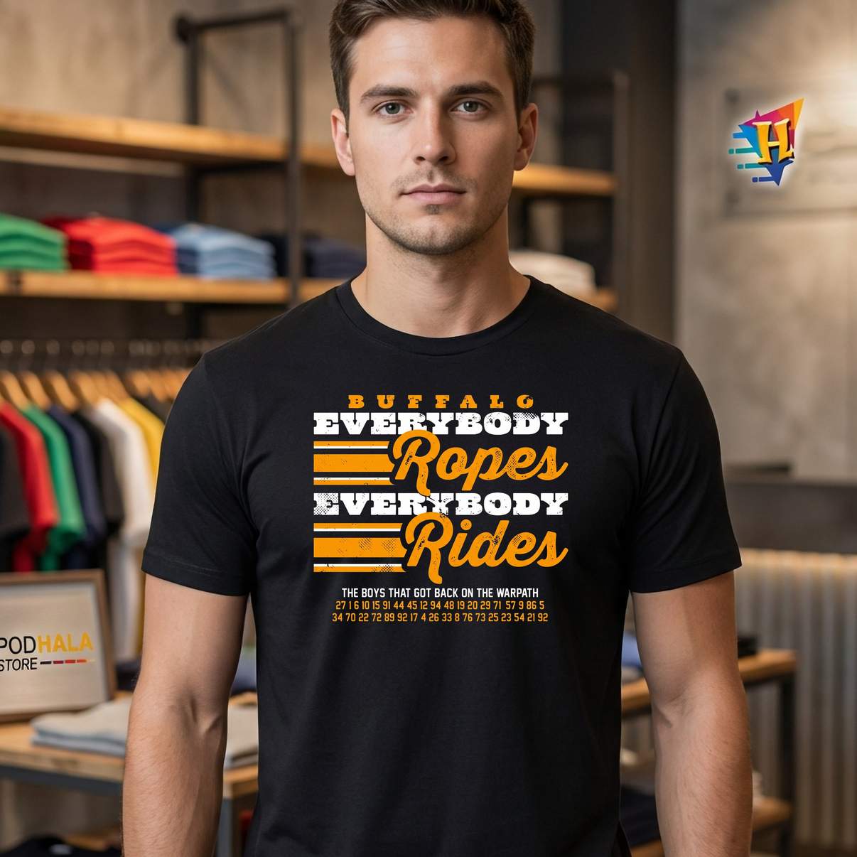 Buffalo Sabres Everybody Ropes Shirt Everybody Rides Hockey Graphic Mens