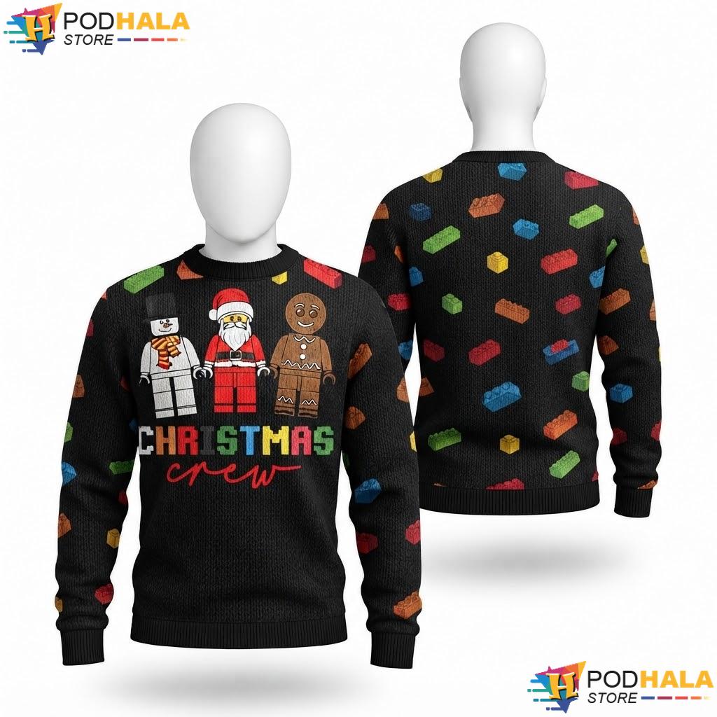 Building Blocks Bricks Christmas Sweater Funny Kids Toys Holiday Top