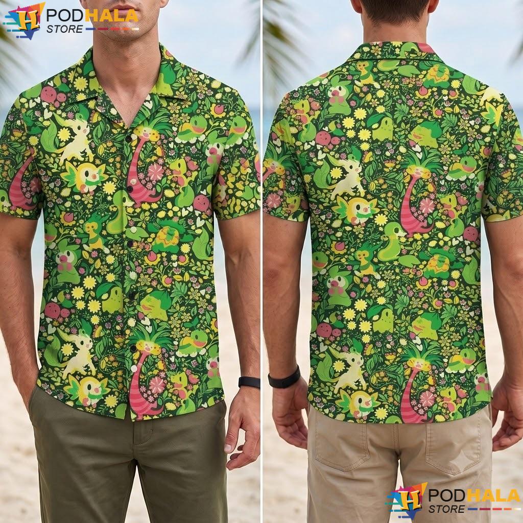 Bulbasaur Leafeon Tropical Shirt Botanical Tropical Button Up Beach Top Bulbasaur Leafeon Tropical Shirt Botanical Tropical Button Up Beach Top