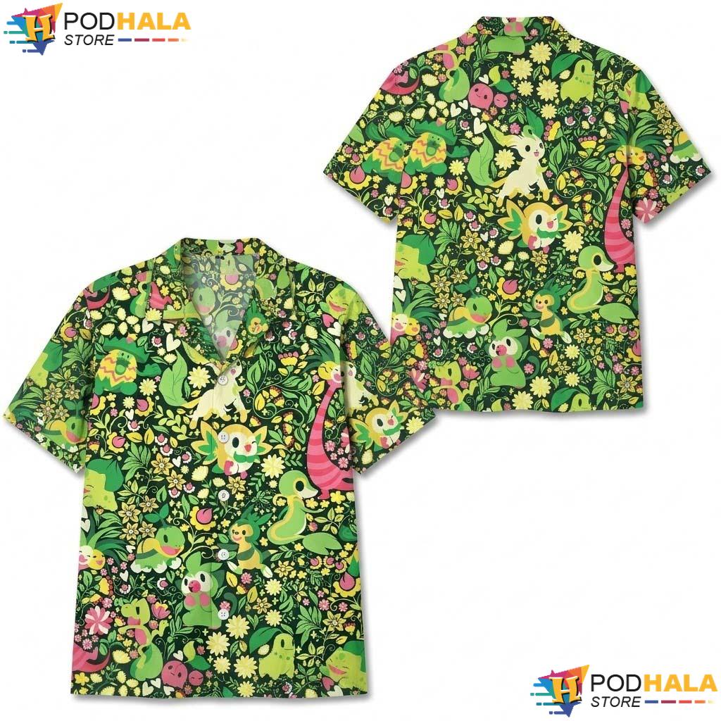 Bulbasaur Leafeon Halloween Hawaiian Shirt Botanical Tropical Party Top