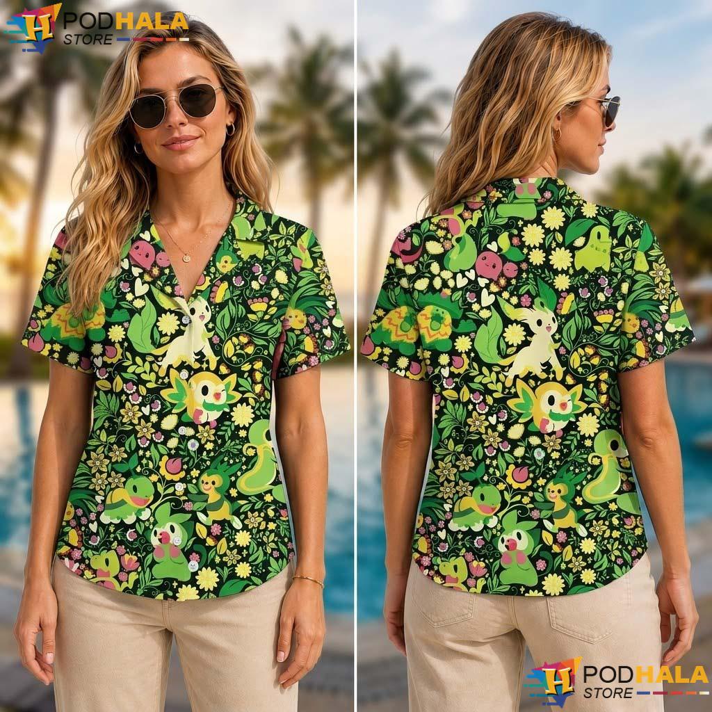 Bulbasaur Leafeon Halloween Tropical Shirt Botanical Tropical Party Top Bulbasaur Leafeon Halloween Tropical Shirt Botanical Tropical Party Top