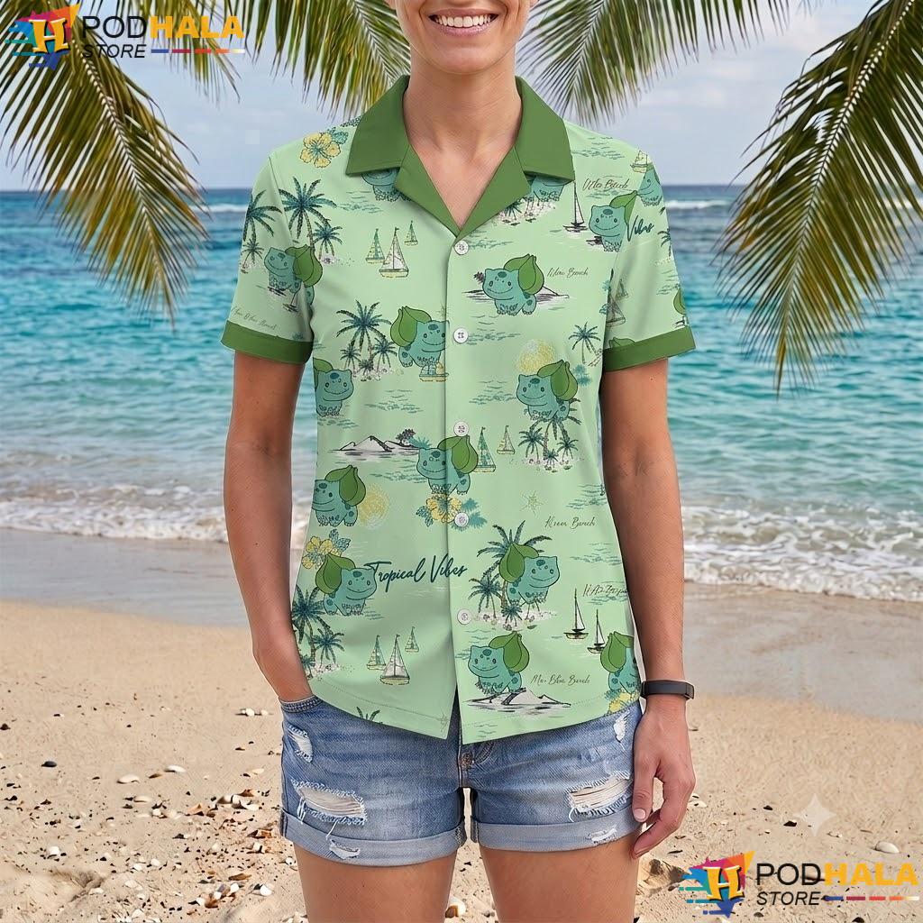Bulbasaur Tropical Tropical Shirt Cute Anime Summer Casual Aloha Top Bulbasaur Tropical Tropical Shirt Cute Anime Summer Casual Aloha Top