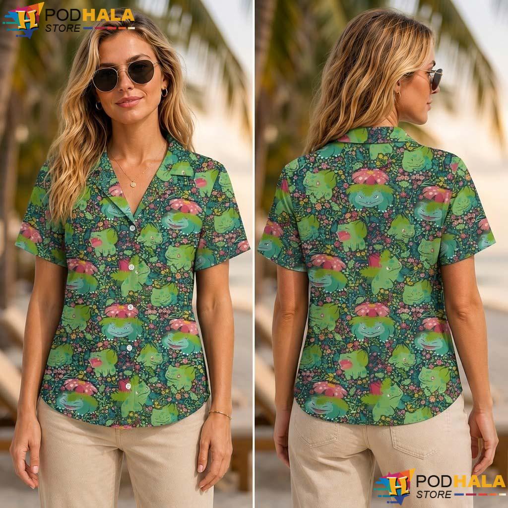 Bulbasaur Venusaur Halloween Tropical Shirt Tropical Forest Beach Outfit Bulbasaur Venusaur Halloween Tropical Shirt Tropical Forest Beach Outfit