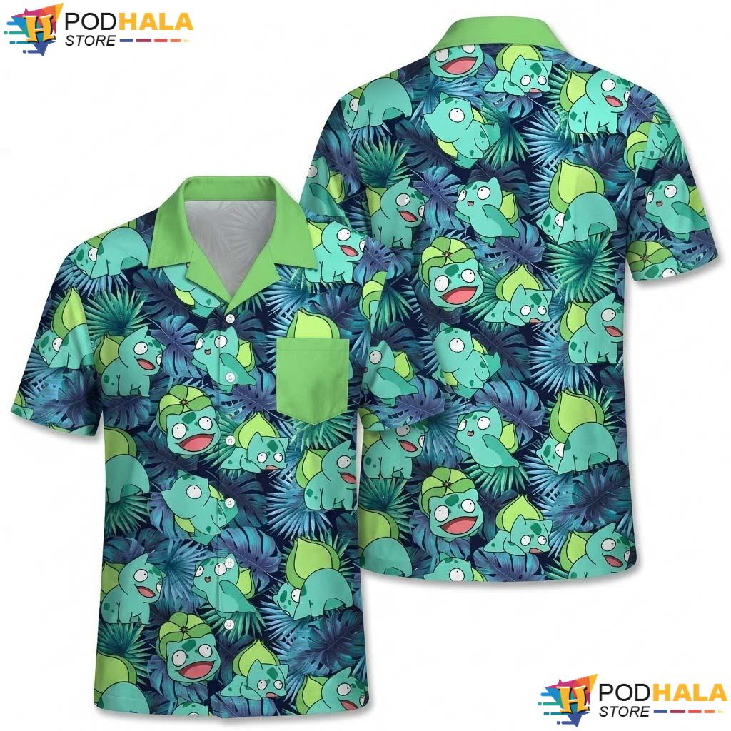 Bulbasaur Video Game Halloween Polo Shirt Tropical Summer Zip Apparel