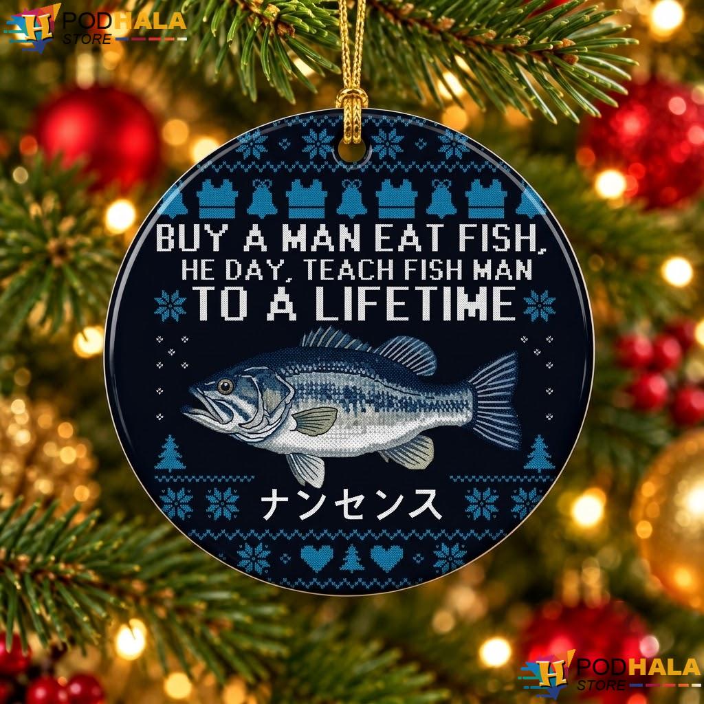 Buy Man Eat Fish Christmas Ornament Funny Festive Holiday Decor Gift