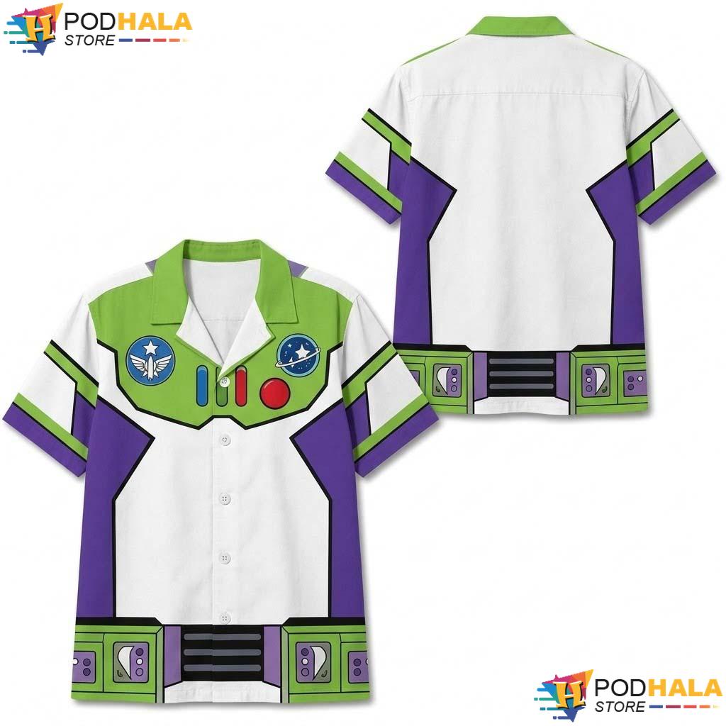 Buzz Cosplay Halloween Hawaiian Shirt Space Ranger Cartoon Party Top