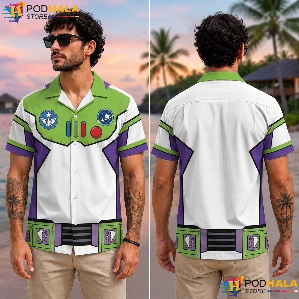 Buzz Cosplay Halloween Aloha Shirt Space Ranger Cartoon Party Top Buzz Cosplay Halloween Aloha Shirt Space Ranger Cartoon Party Top