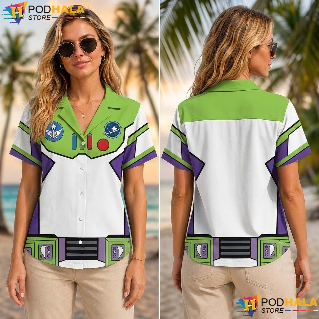 Buzz Cosplay Halloween Tropical Shirt Space Ranger Cartoon Party Top Buzz Cosplay Halloween Tropical Shirt Space Ranger Cartoon Party Top