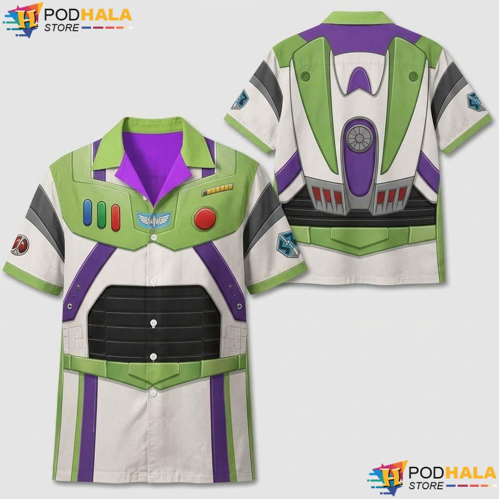 Buzz Movie Costume Halloween Hawaiian Shirt Cartoon Disney Cosplay Aloha