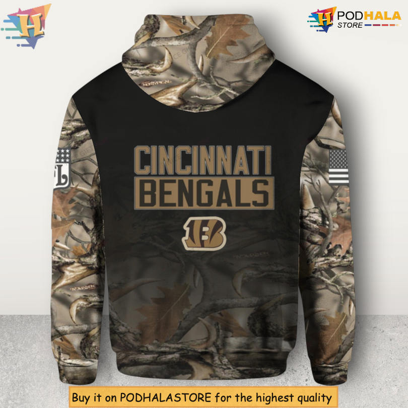 Camo Hunting Version Cincinnati Bengals Full Print Hoodie 3D Apparel