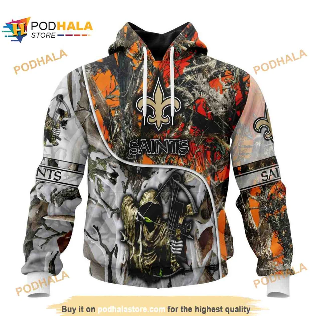 Camo New Orleans Saints Hunting 3d Hoodie With Fall Winter Design