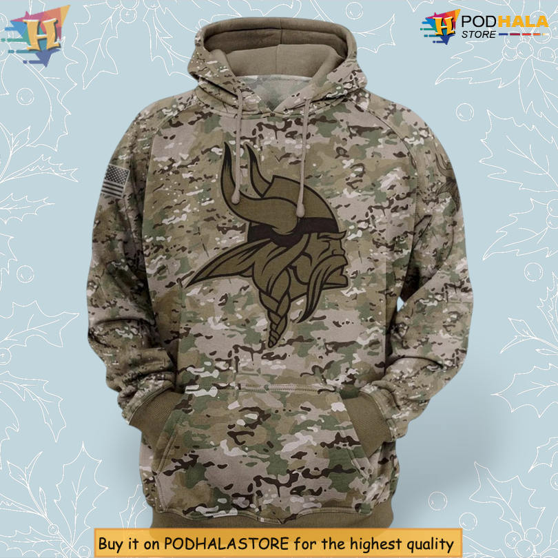 Camo Printed Edition Minnesota Vikings Hoodie 3D Gift for True Fans Camo Printed Edition Minnesota Vikings Hoodie 3D Gift for True Fans